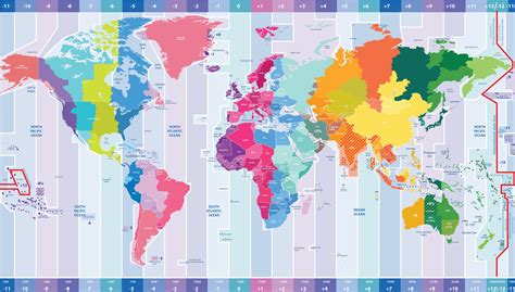 carte des fuseaux horaires monde.